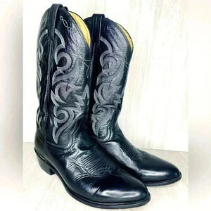 Dan Post DP2110 Black Leather Cowboy Western Boots Men's Size 10.5 D